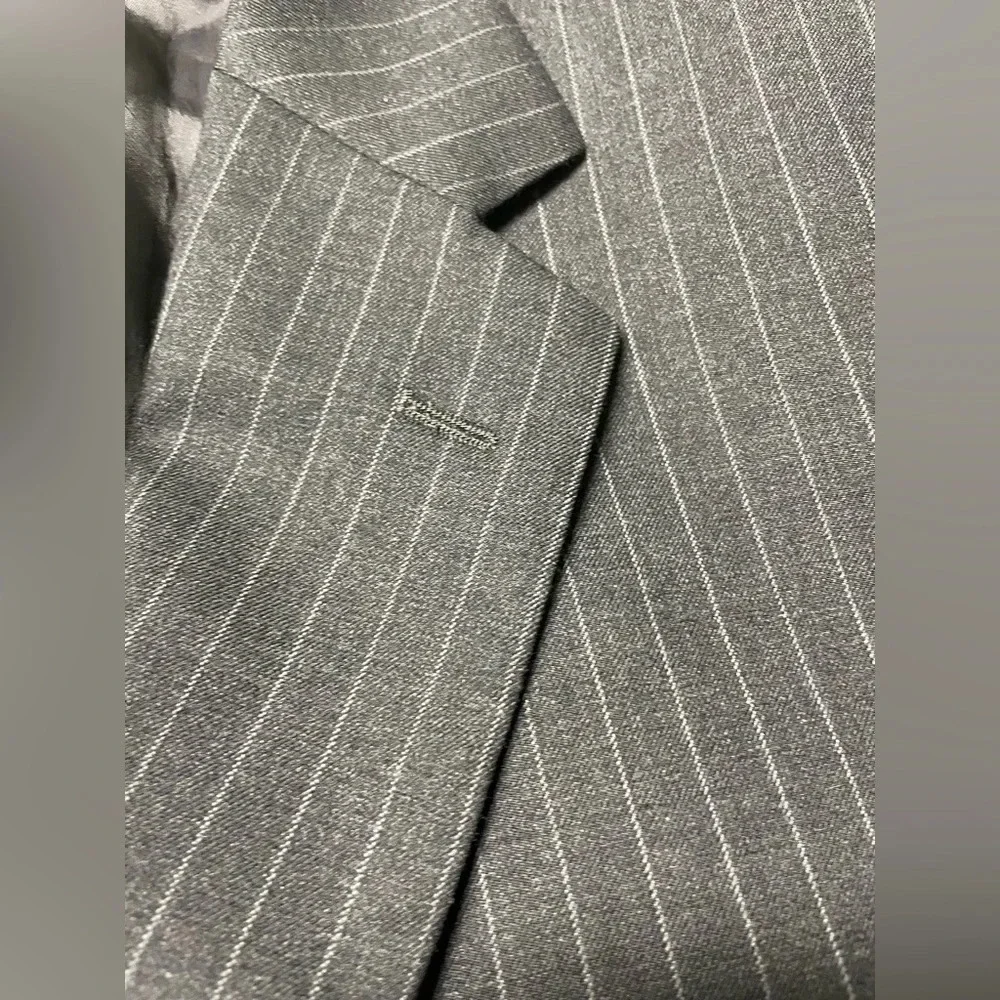 Brooks Brothers 346 Stretch Wool Blazer Pinstripe 2 Button Office Work Size 42L